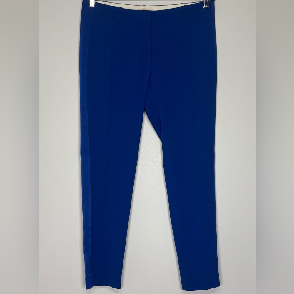 Wilfred Aritzia Cobalt Blue Tuxedo Trousers with Silk Trim - Size 8